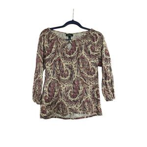 Lauren Ralph Lauren Women's Paisley Blouse Multicolor Size M